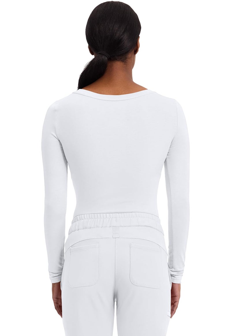 Healing Hands Women's Underscrub Soft Knit Melissa Longsleeve Scrub Tee with Breathable & Easy Care Fabric Plus Size 5047, 2XL, White - Image 5
